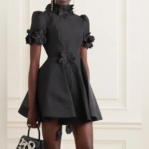 Zimmermann Lift off floral Black mini Dress